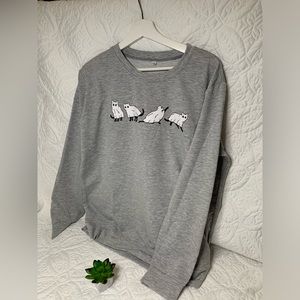 Women's Halloween sweatshirt,mcreepy season, ghost, cat, black cat design